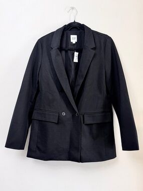 GAP Black Tailored Blazer Classic Single Button Work Office Jacket